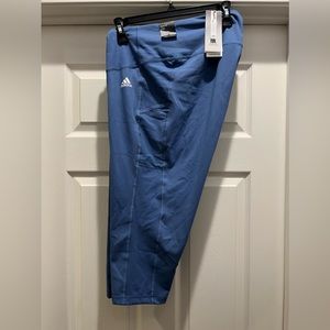 NWT Adidas Blue Tight Fit High Rise 3/4 Training Cropped Leggings Womans Size 3X